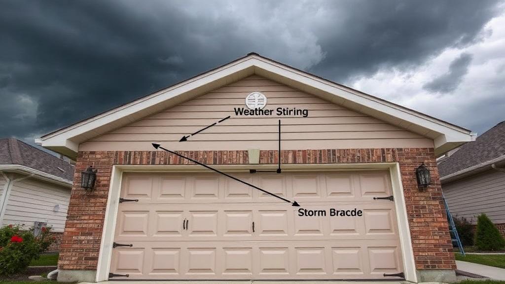 Garage door being reinforced for storm season in Massachusetts